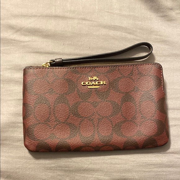 Coach Brown Wristlet - Picture 1 of 2